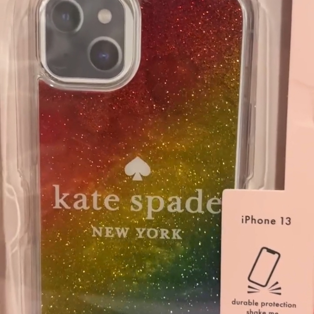 ❤️❤️Sold❤️❤️KATE SPADE IPHONE 13/13 Pro/14 PHONE CASE:NWT MULTI-GLITTER RAINBOW